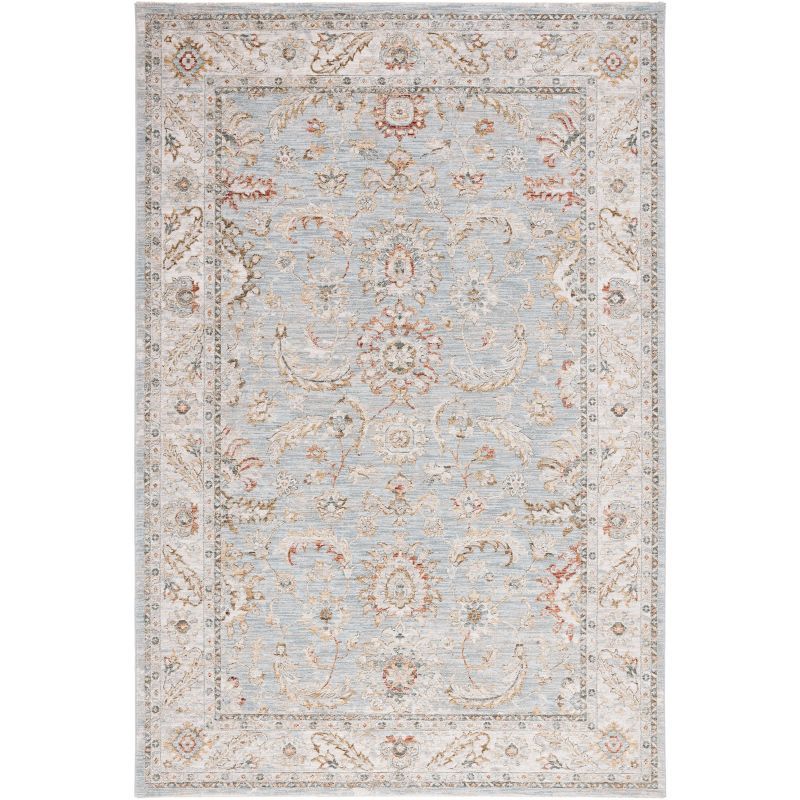 Regal Blue Persian-Inspired 9' x 12' Wool Blend Area Rug