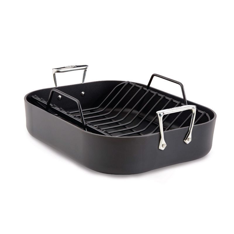 All-Clad 13 x 16 Inch Black Nonstick Roaster with Rack