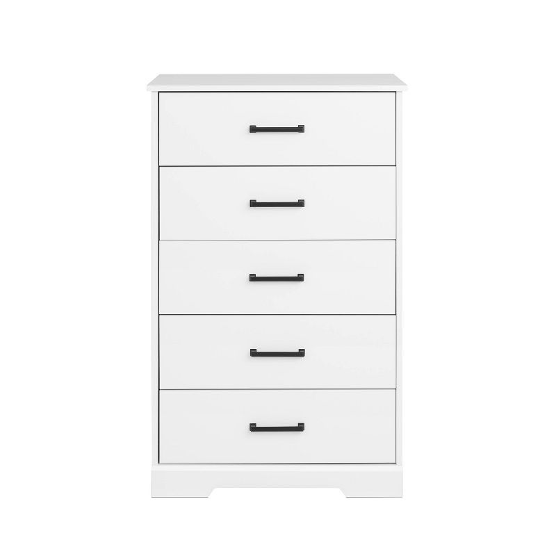 White Farmhouse 5-Drawer Vertical Dresser