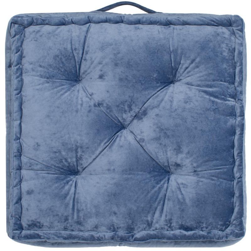 Belia 18" x 18" Blue Tufted Floor Pillow