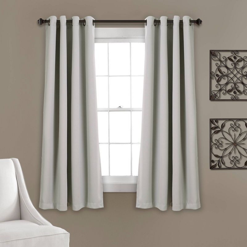 Light Gray Extra Long Insulated Blackout Grommet Curtains