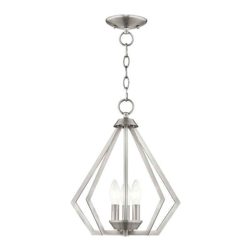 Brushed Nickel 3-Light Mini Crystal Chandelier