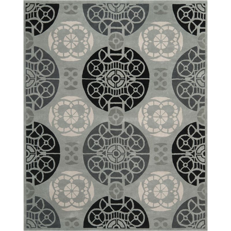 Elegante Gray Hand-Tufted Wool & Viscose 8' x 10' Area Rug