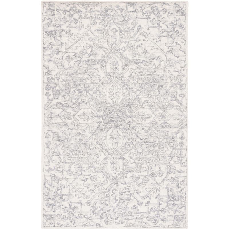 Gray Hand-Tufted Wool Rectangular Area Rug