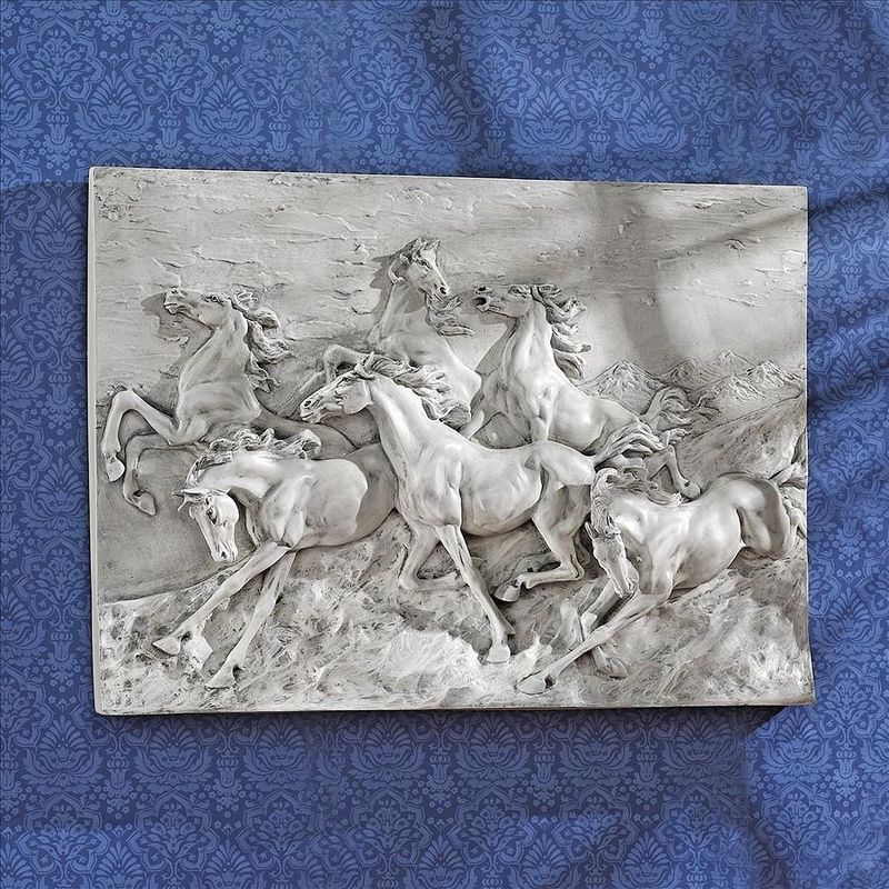 Patriotic Resin Wild Horse Stampede Wall Frieze