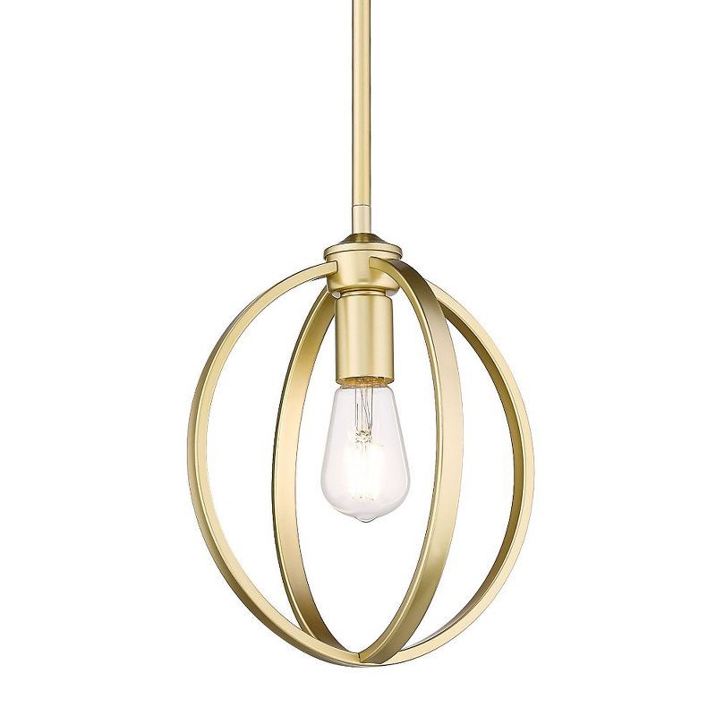 Olympic Gold Mini Pendant Light with Open Frame Design