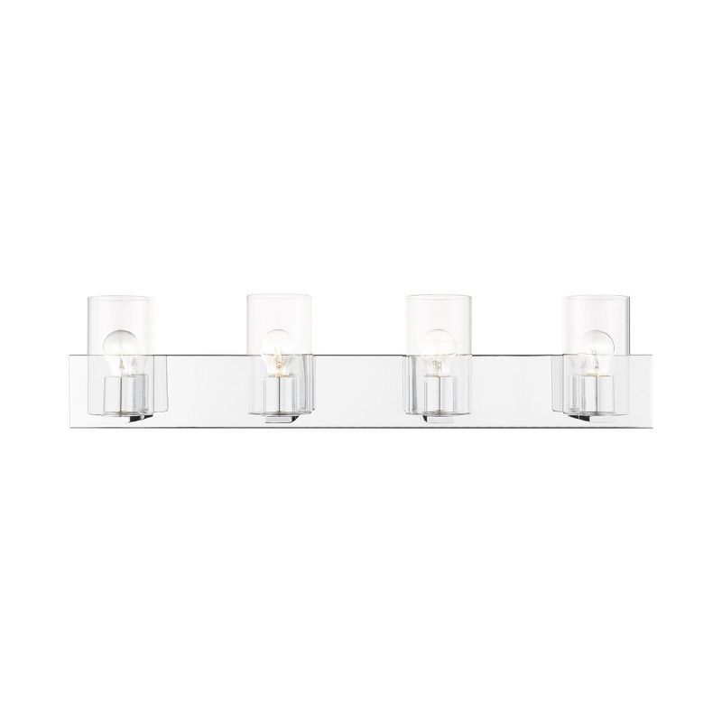 Zurich 4-Light Polished Chrome Vanity with Clear Glass