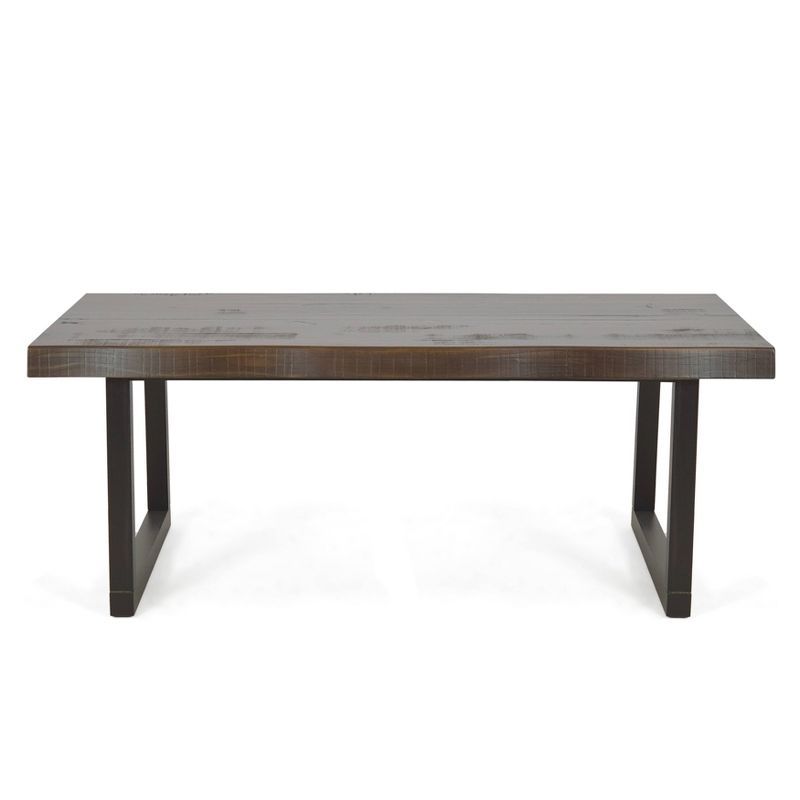 Transitional Cherry and Ebony Wood Rectangular Cocktail Table