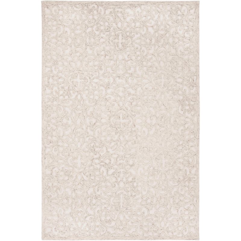 Camel & Ivory Hand-Tufted Wool Round Accent Rug - 4' Diameter