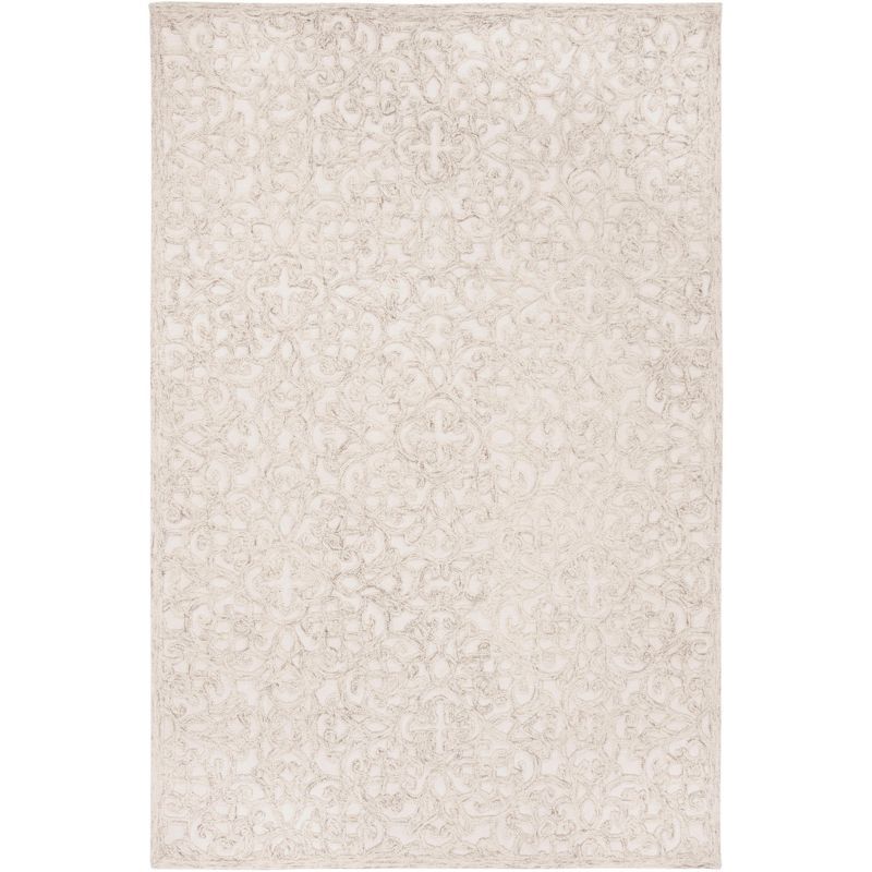 Ivory Hand-Tufted Wool Rectangular 5' x 8' Area Rug