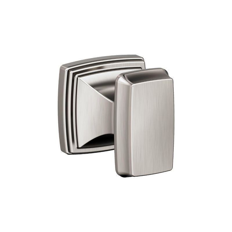 Brushed Nickel Single Prong Bathroom Robe Hook