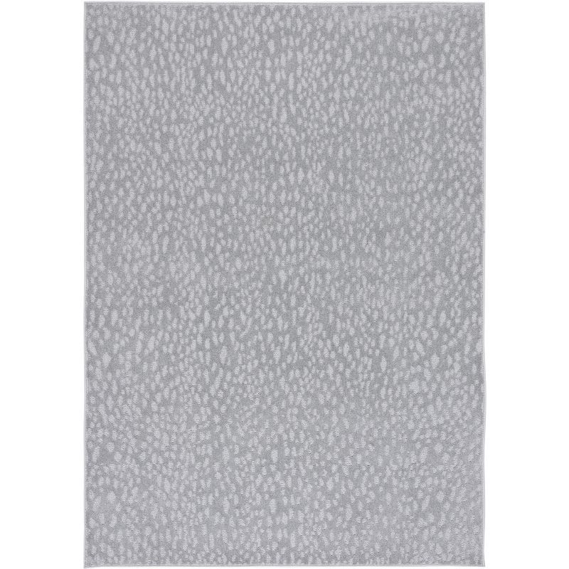 Gray Hand-Knotted Synthetic Rectangular Area Rug