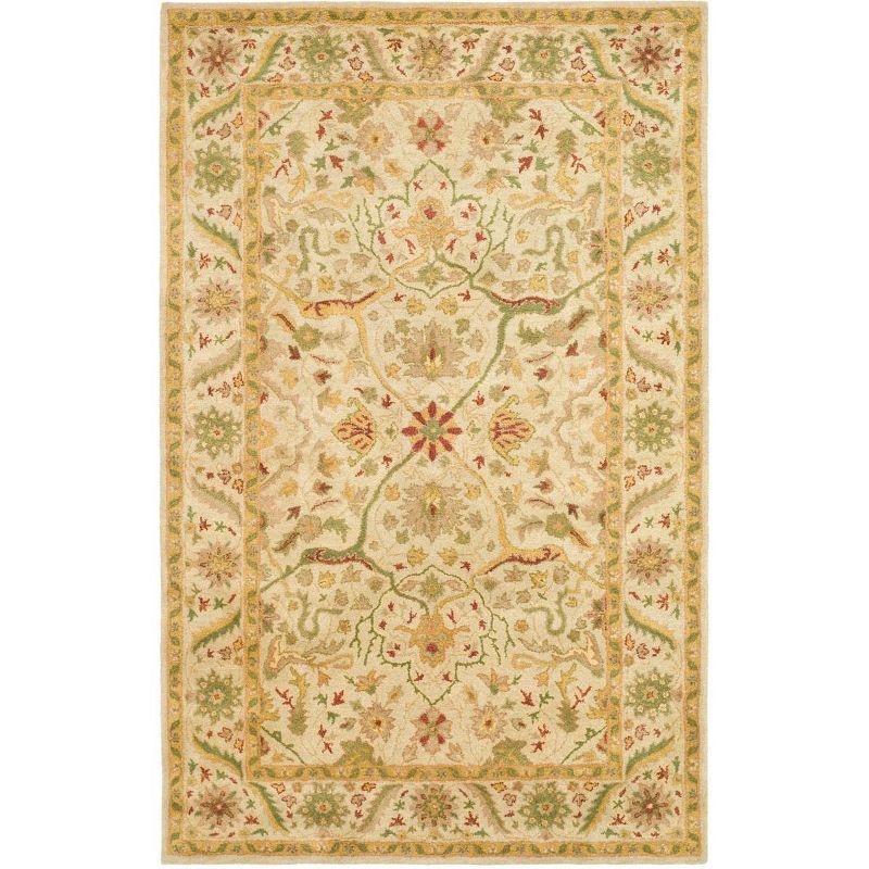 Elegant Ivory Tufted Wool Handmade Rug - 2' x 3'