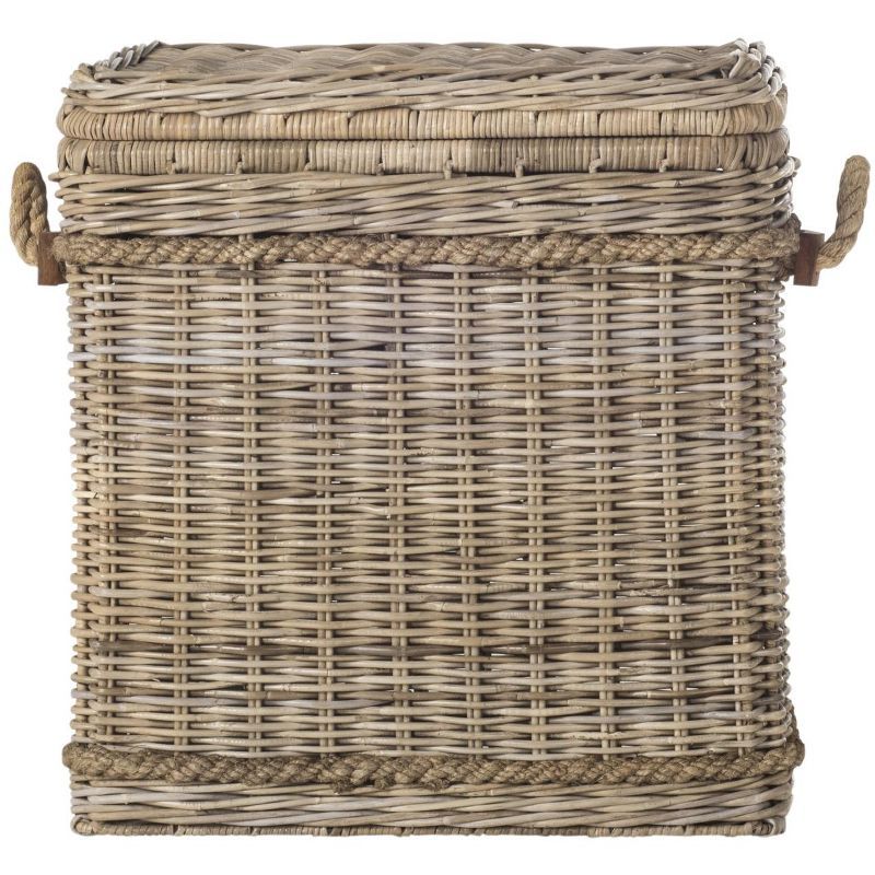 Sidonie Gray Rattan Wicker Storage Hamper with Handles