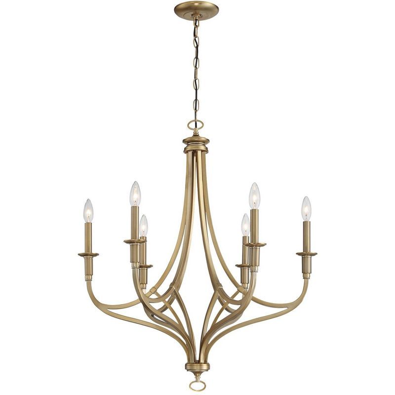 Covent Park Brushed Honey Gold 6-Light Metal Candle Chandelier