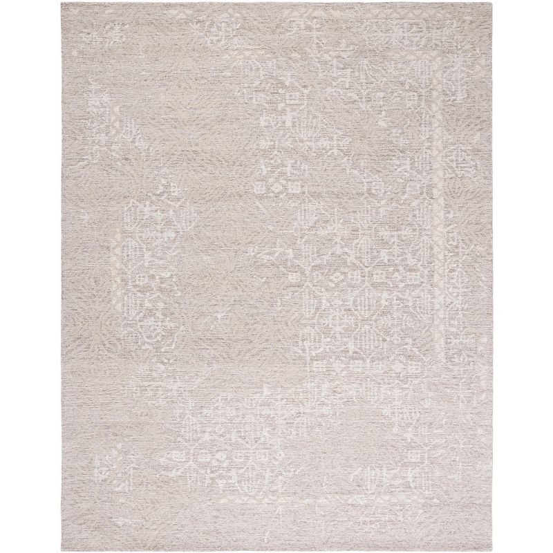 Ivory Hand-Tufted Wool Rectangular Area Rug 8' x 10'