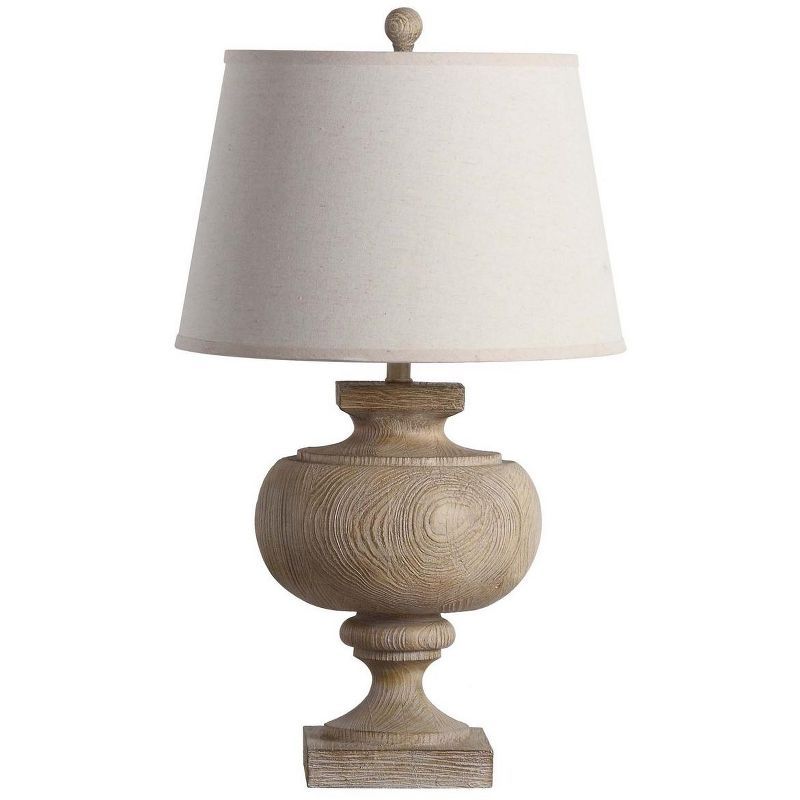 Prescott 31-Inch Natural Wood Table Lamp with Oatmeal Shade