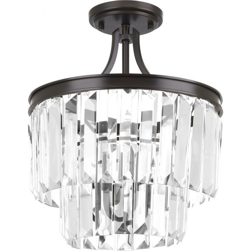 Glimmer Antique Bronze Crystal Semi-Flush Convertible Light