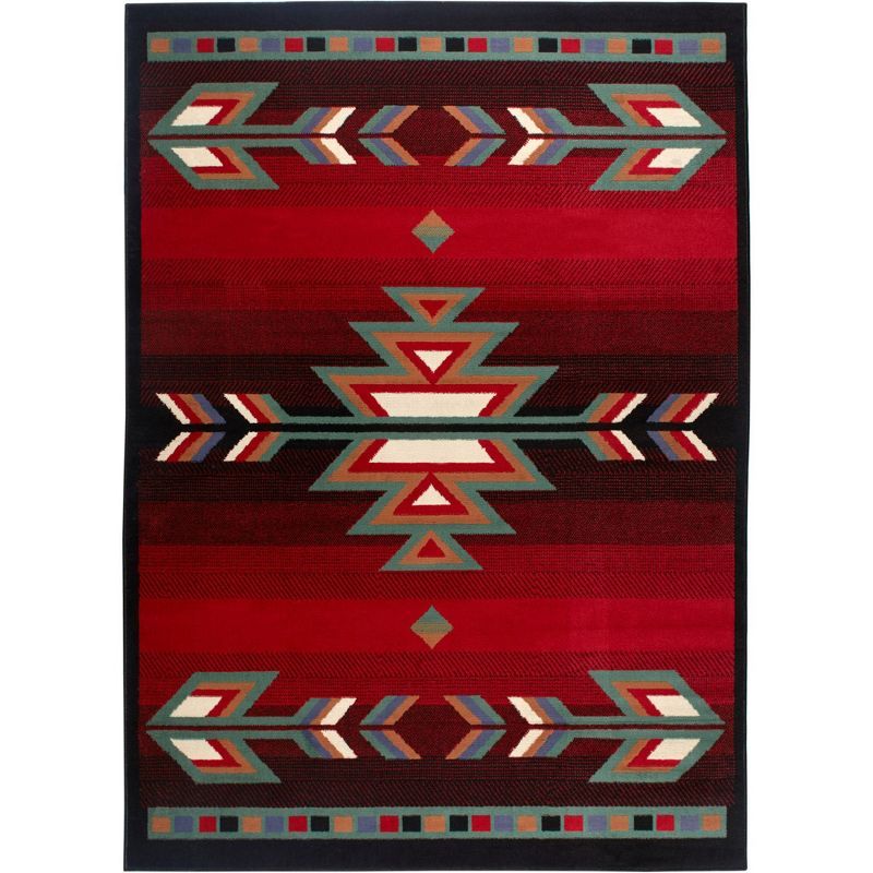 Sagrada Southwest-Inspired 8' x 10' Black Synthetic Area Rug