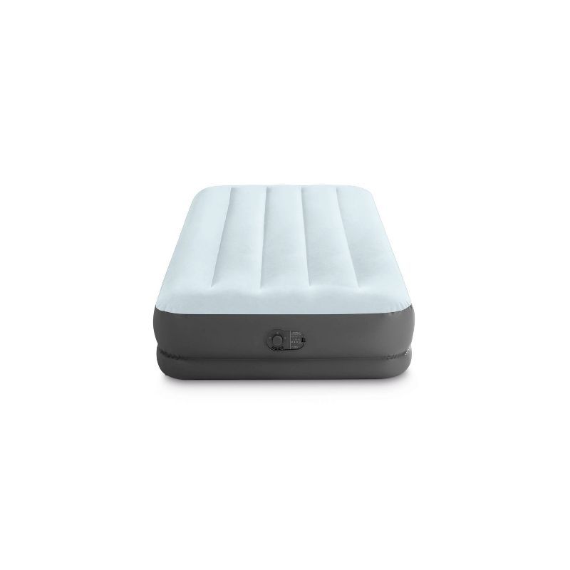 Twin Size Gray and White Raised Air Mattress with USB Pump