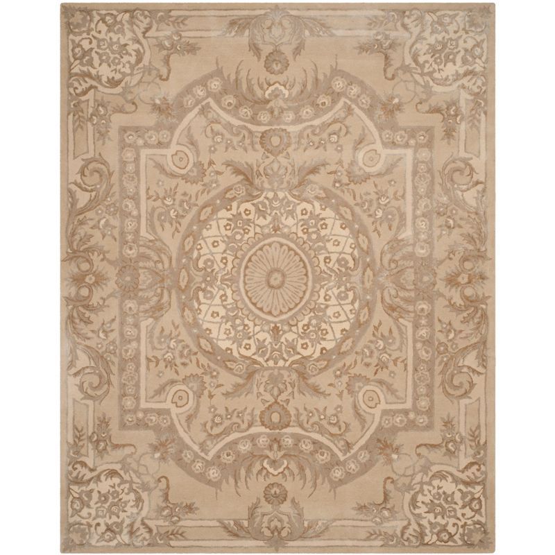 Handmade Sand Wool and Viscose Tufted 8' x 10' Area Rug