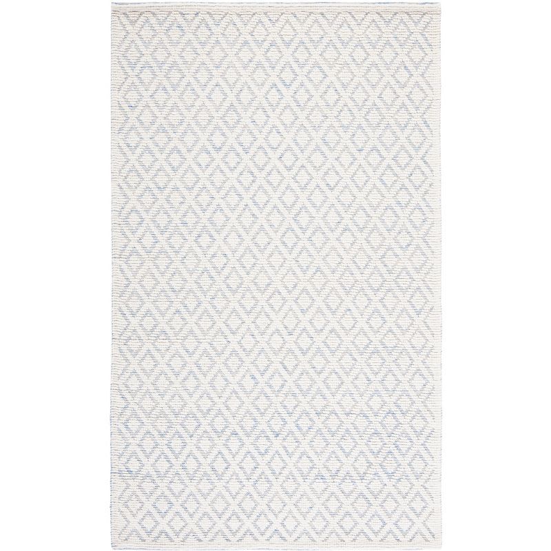 Hand-Knotted Light Blue Wool Rectangular Area Rug 4' x 6'