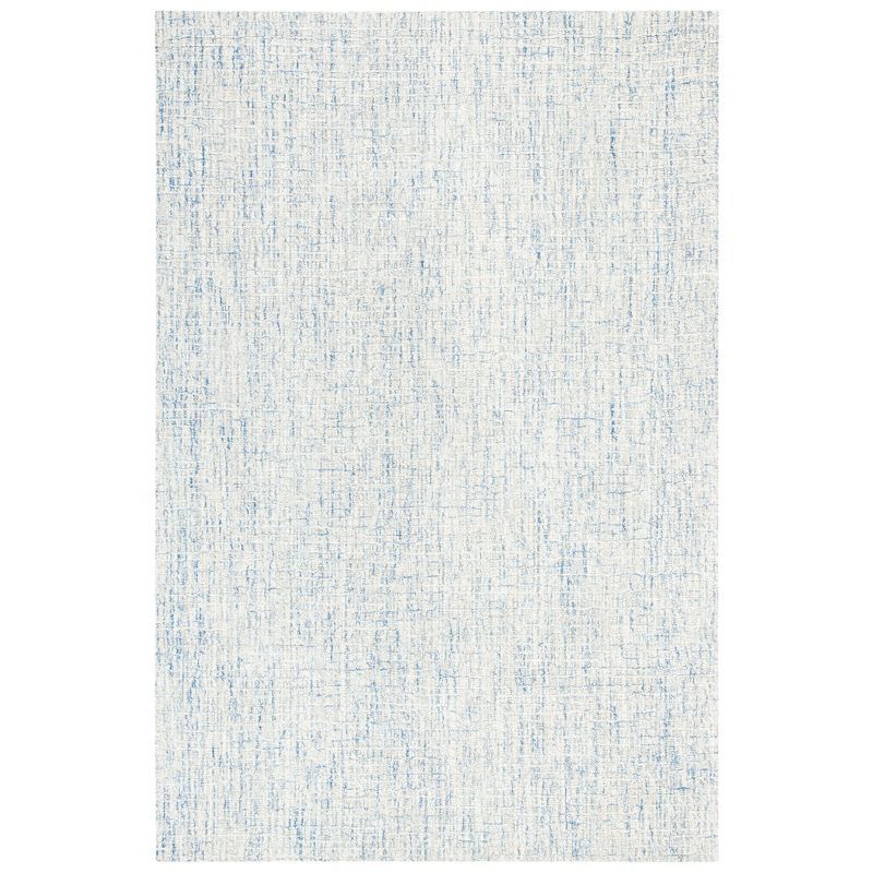 Ivory and Blue Handmade Wool Abstract Tufted Area Rug 3' x 5'