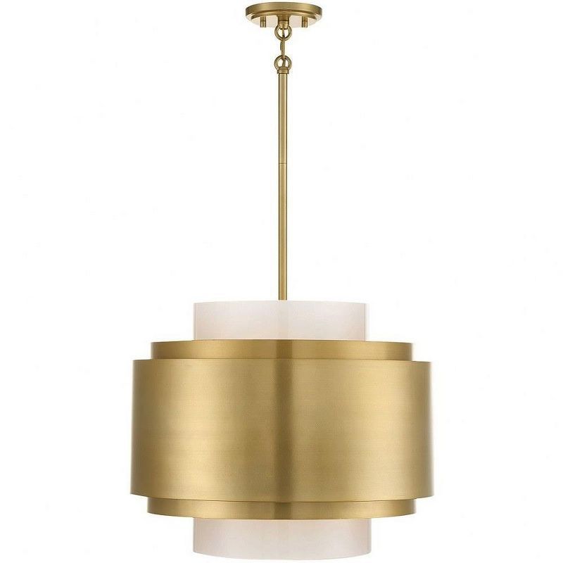 Beacon Burnished Brass 4-Light Drum Pendant