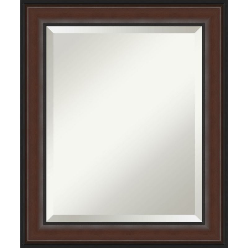 Harvard Walnut Beveled Framed Rectangular Wall Mirror