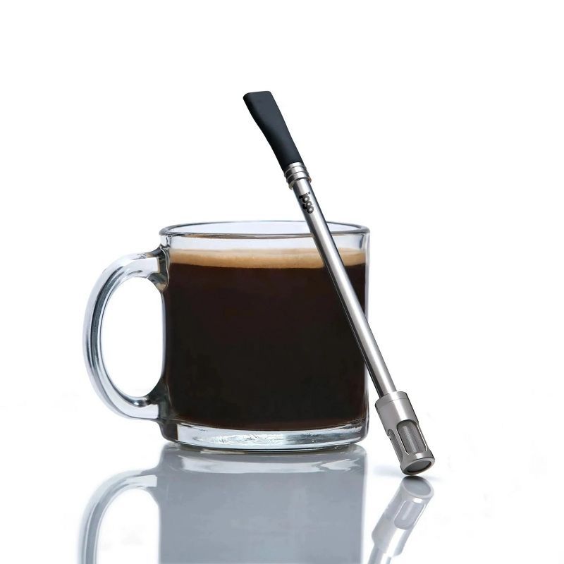 JoGo Pebble Grey Stainless Steel Coffee and Tea Brewing Straw