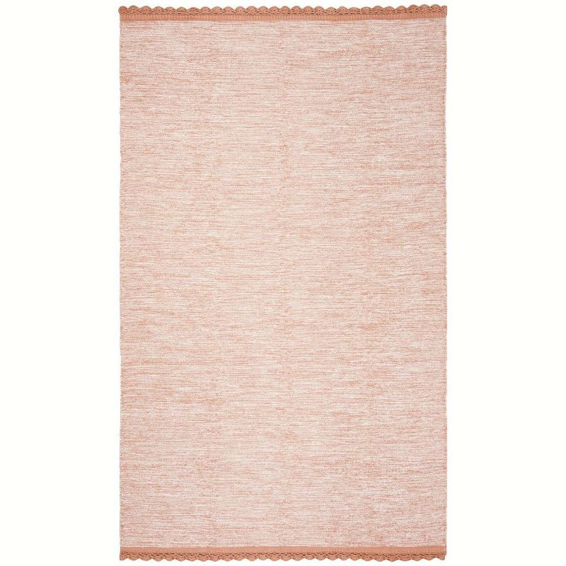 Peach 5' x 8' Handwoven Cotton Flatweave Area Rug