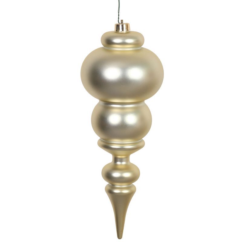 Champagne Matte Shatterproof Finial Christmas Ornament Set