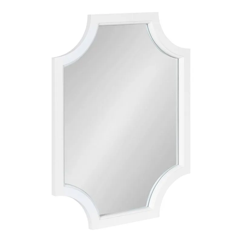 Hogan Scalloped White Wooden 21"x27.5" Contemporary Wall Mirror