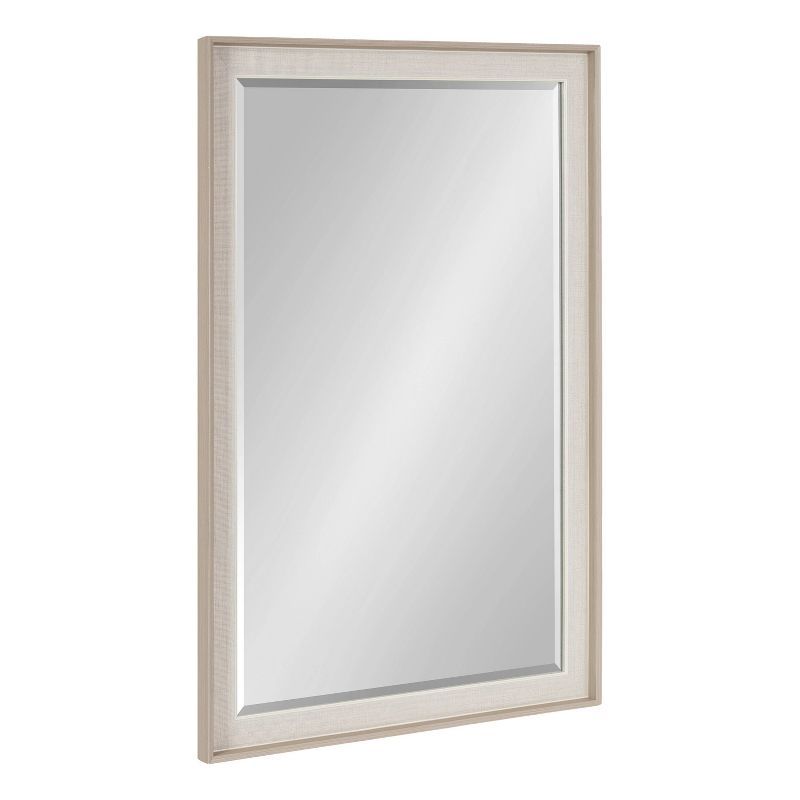 Kobert 20" x 30" Natural Linen Texture Rectangular Wall Mirror