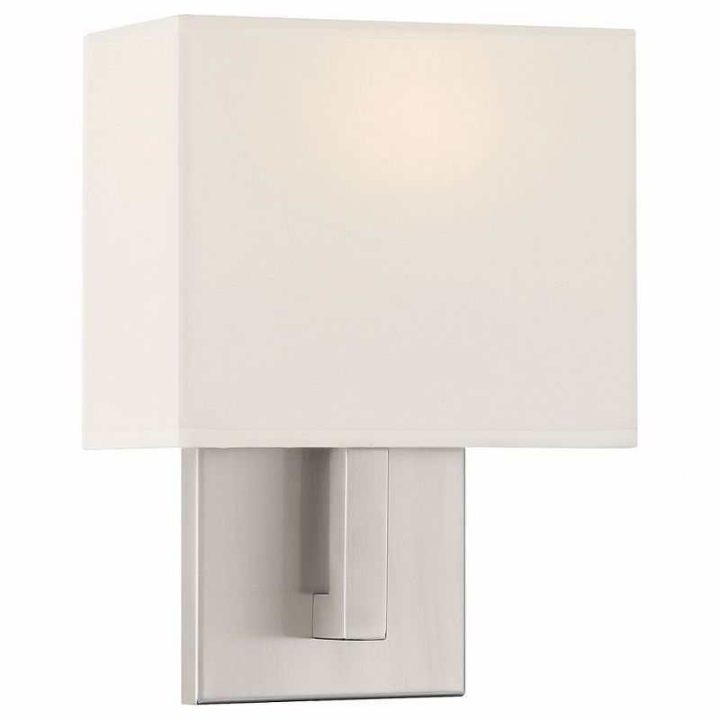 Mid Town Brushed Steel LED Wall Sconce with Milky Shade