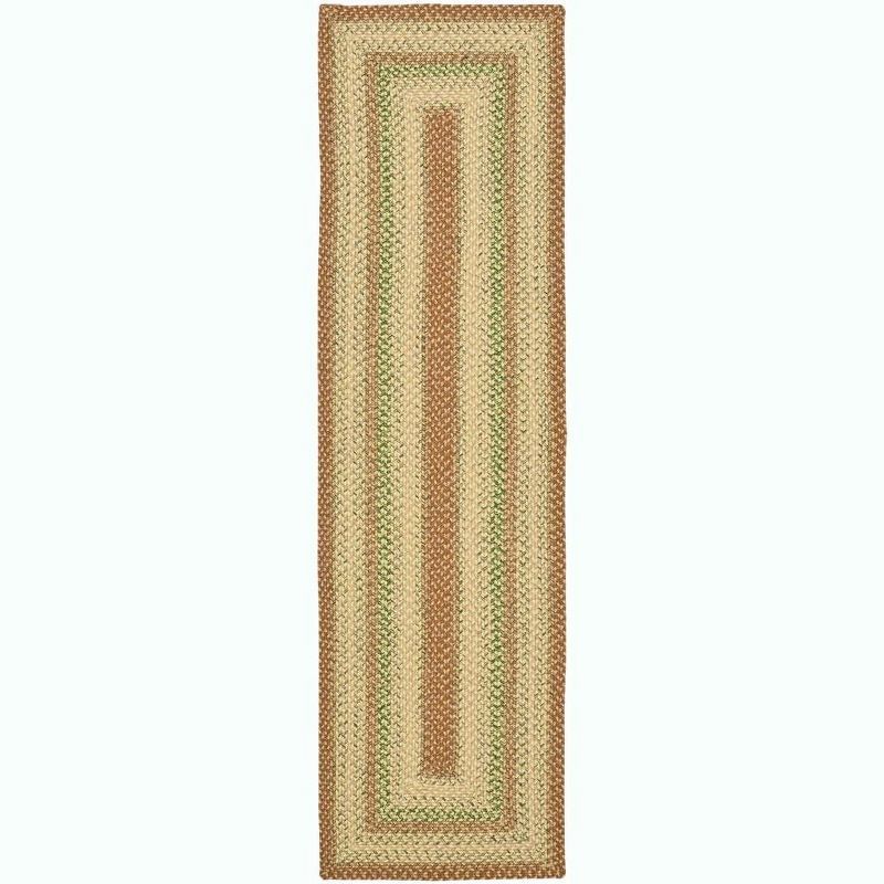 Ivory Braided Synthetic 27'' Easy Care Reversible Runner Rug