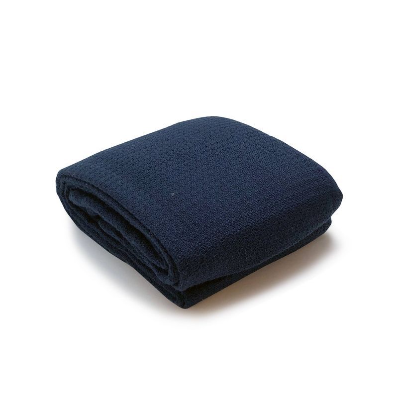 Navy Blue Modacrylic Machine Washable Travel Blanket