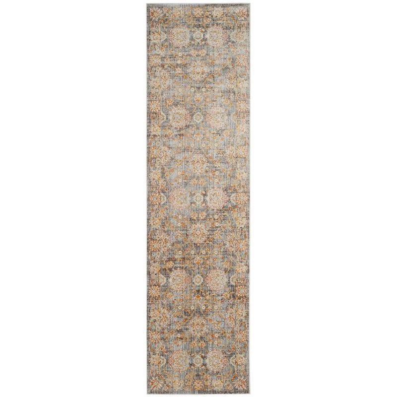Vintage Light Brown and Multi Synthetic Runner Rug