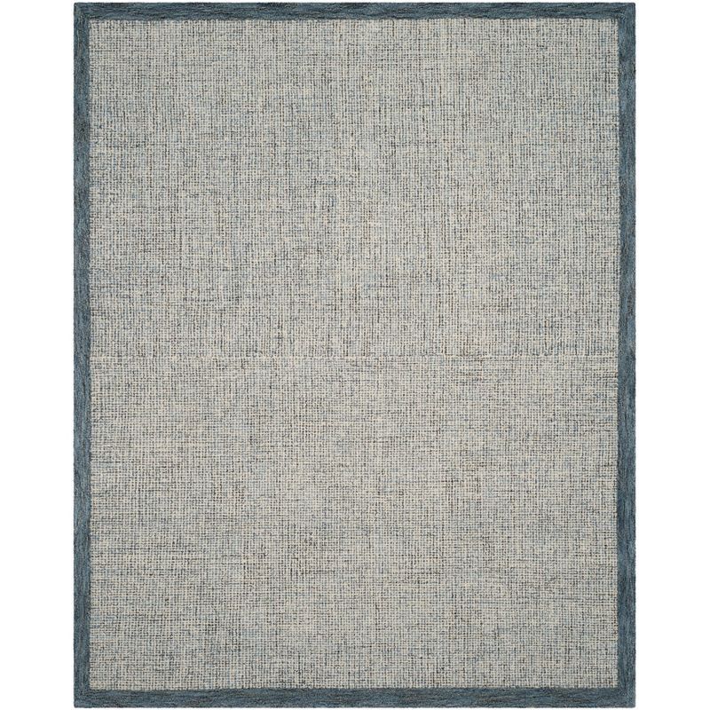 Navy and Ivory Handmade Wool Tufted 5' x 8' Area Rug