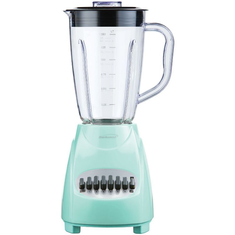 Brentwood 50-Ounce Blue Plastic Blender with Stainless Steel Blades