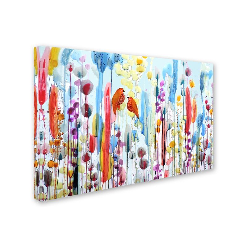 Sylvie Demers Colorful Birds Abstract Canvas Art, 30x47