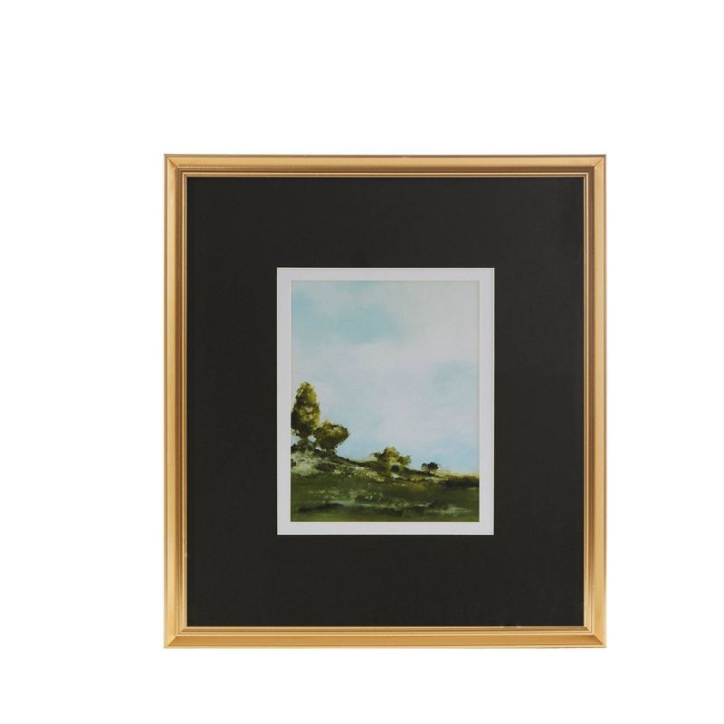 Across The Plains Gold Framed Abstract Landscape Canvas Art