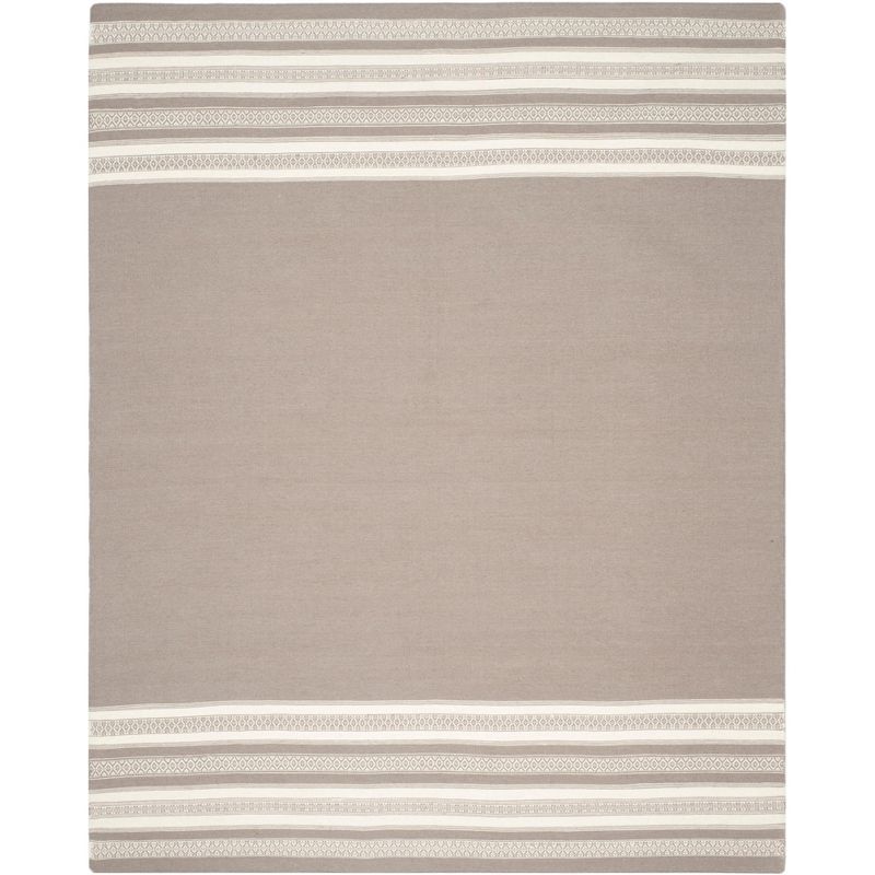 Light Brown Handwoven Wool Flat Weave Area Rug