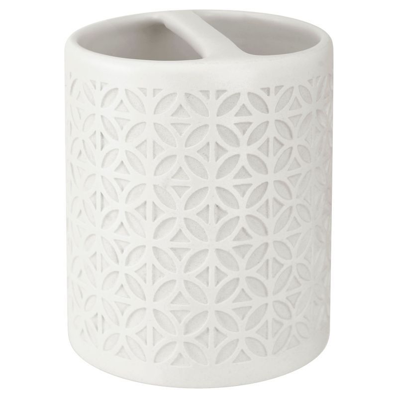 Felix White Sandblasted Ceramic Toothbrush Holder