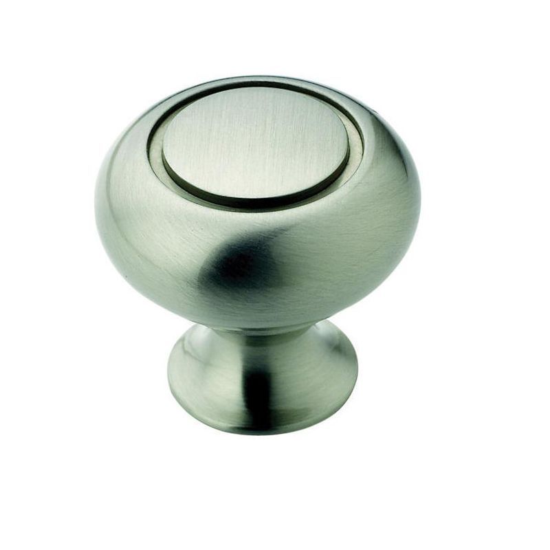 Allison Round Satin Nickel Cabinet Knob with Mounting Hardware