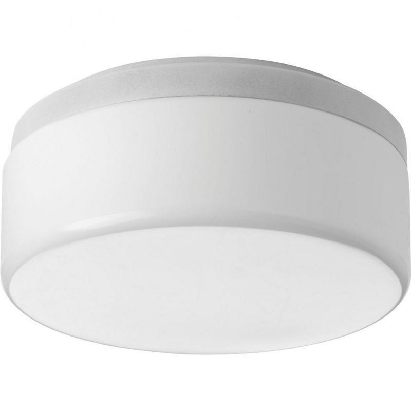 Maier White Glass LED Drum Flush Mount Light