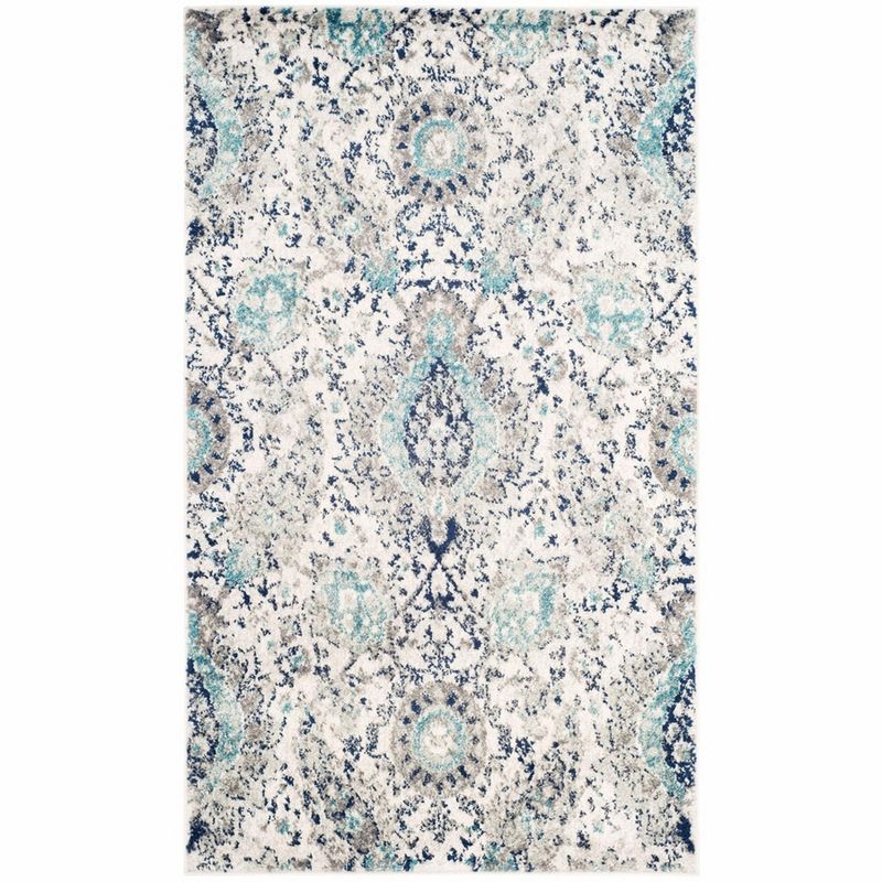 Madison 3' x 5' Cream and Light Grey Synthetic Area Rug