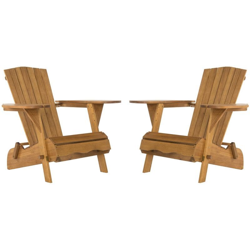 Natural Eucalyptus Adirondack Arm Chairs Set of 2