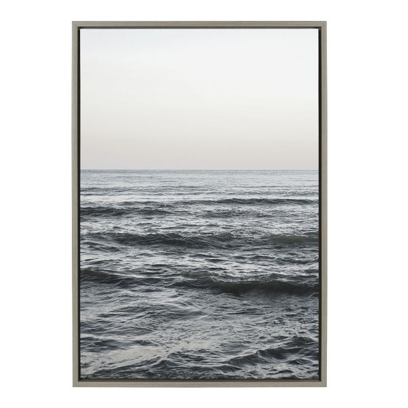 Calm Ocean Vibes Gray Canvas Landscape Print, 23x33