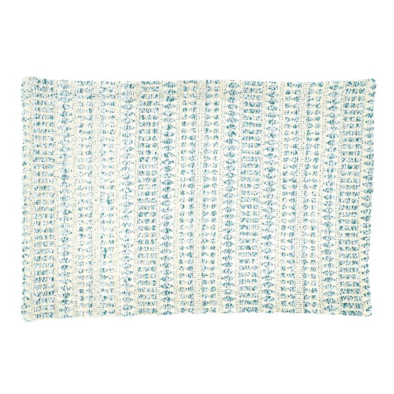 Aqua Woven Line Fabric Placemats Set of Four